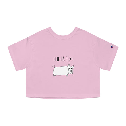 QUE LA FCK! Cropped T-Shirt by artist Marie Frederique