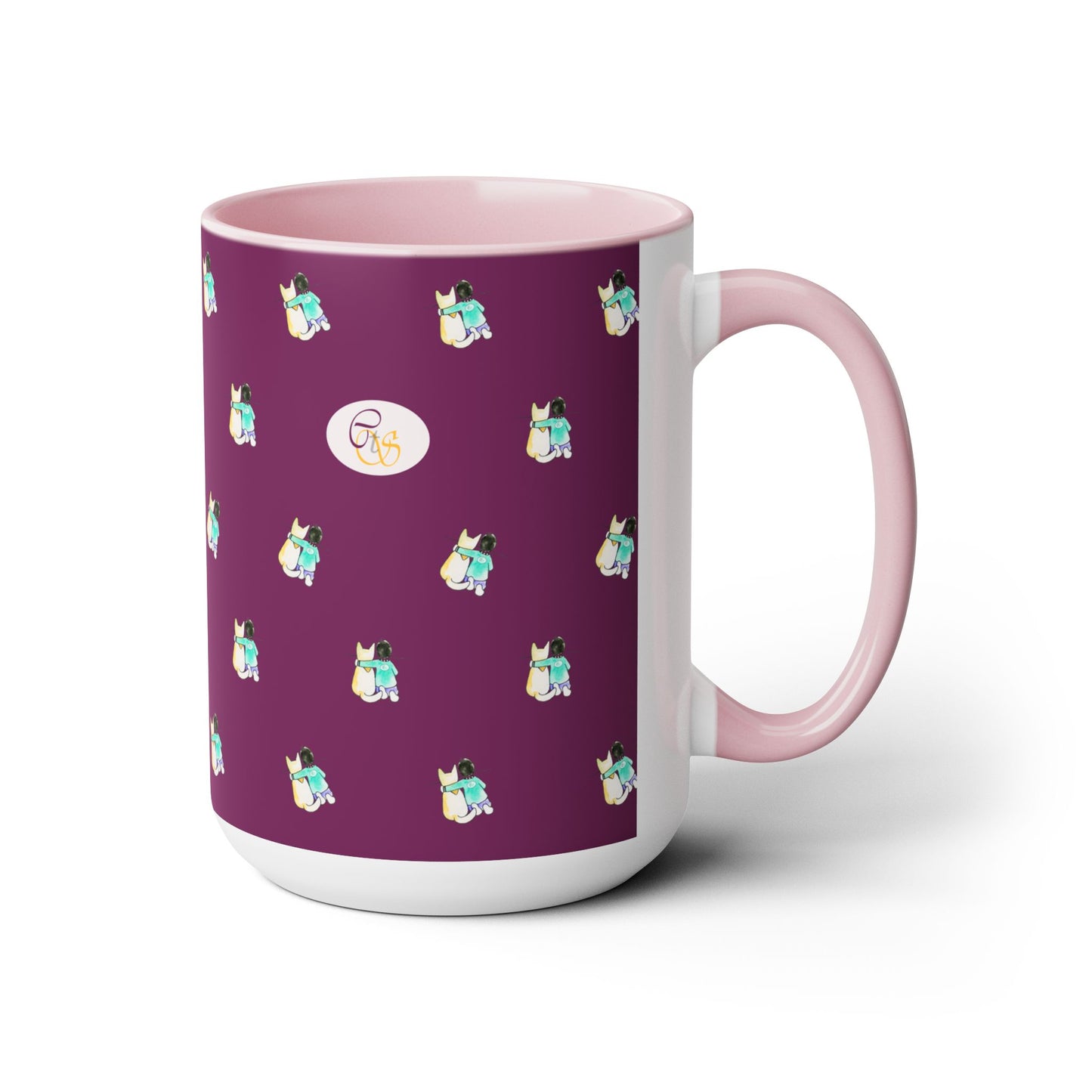 CTS Purple - Coffee Mug in 2 colors, Black or Pink, 15oz by Artist Marie Frederique