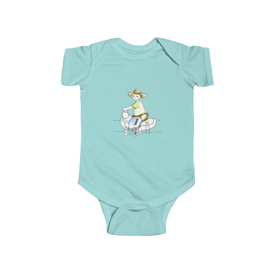 Giddy up Cowboy - Infant Fine Jersey Bodysuit in 5 colors By Artist Marie Frederique