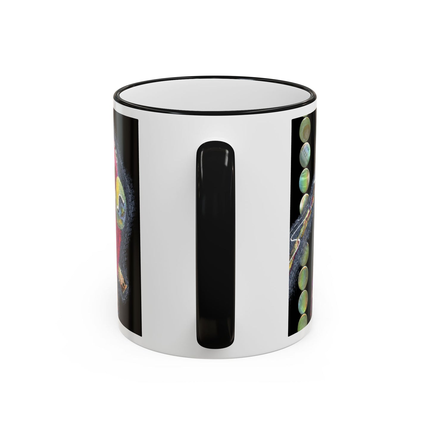 Rose fish Accent Rim Mug – Artistic Aquarium Coffee Cup (11oz & 15oz) by artist Marie Frederique