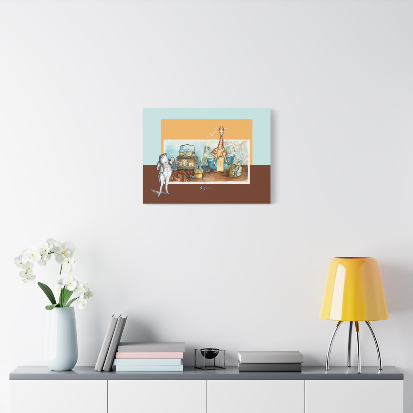 Giraffe Nursery Canvas Wall Art - Baby Room Decor by artist Marie Frederique