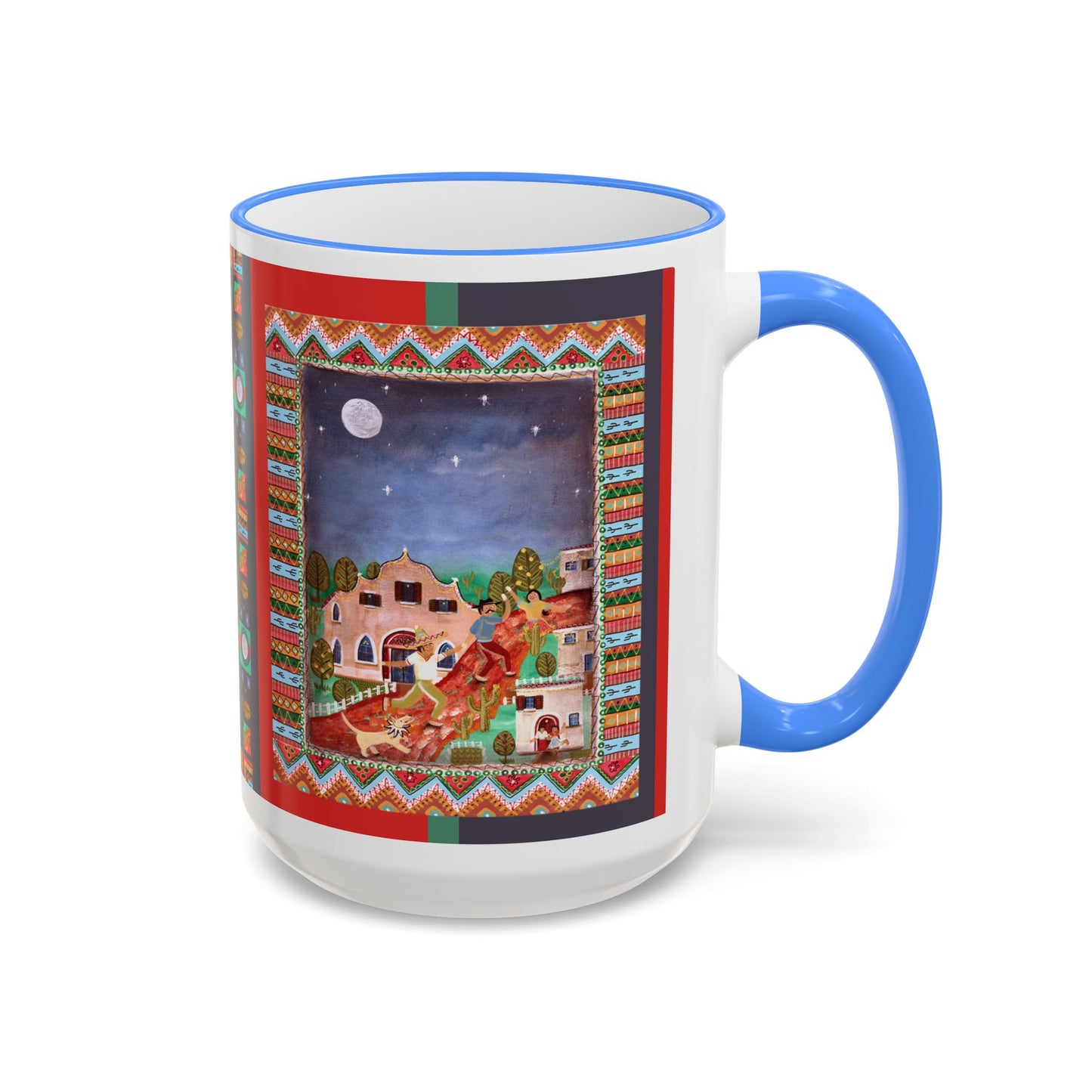 Colorful Southwestern Desert Illustration — 11oz/15oz Ceramic Coffee Cup by artist Marie Frederique