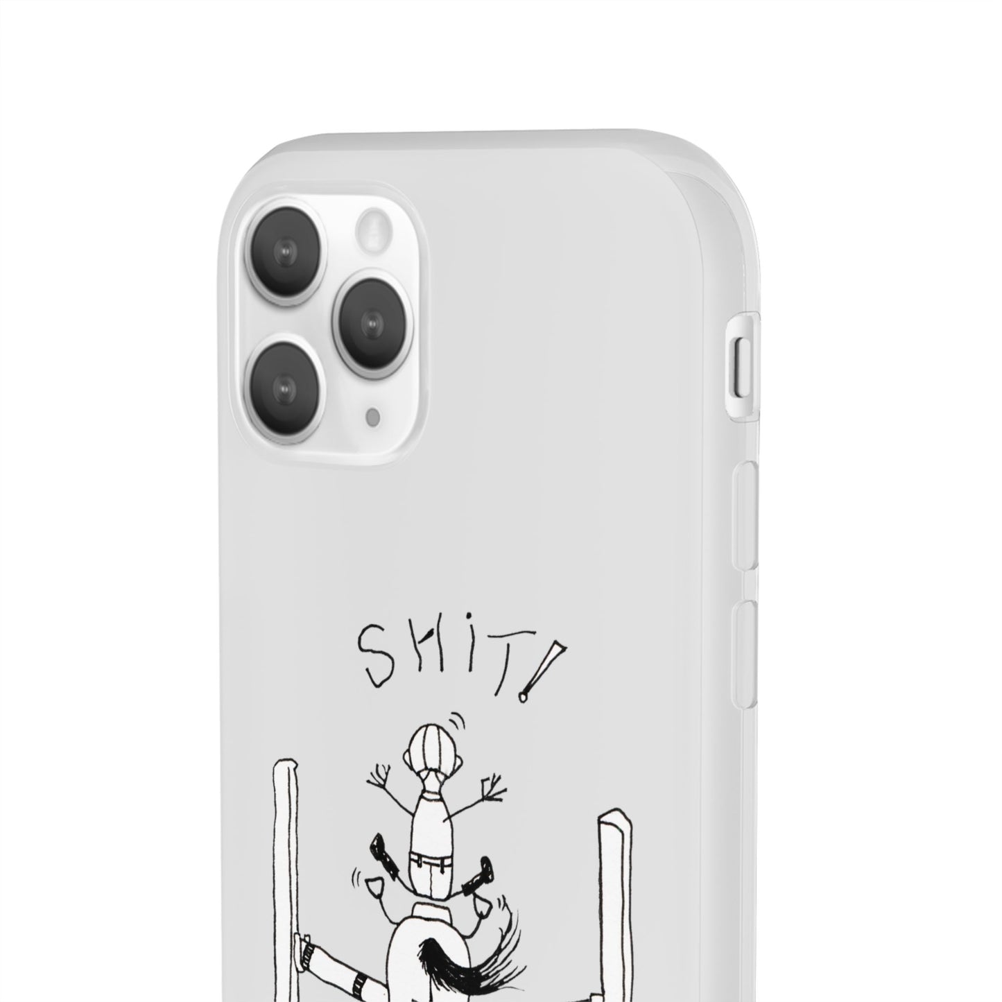 Equestrian Humor phone case - SHIT! "Keep your legs on!" Flexi Cases by artist Marie Frederique