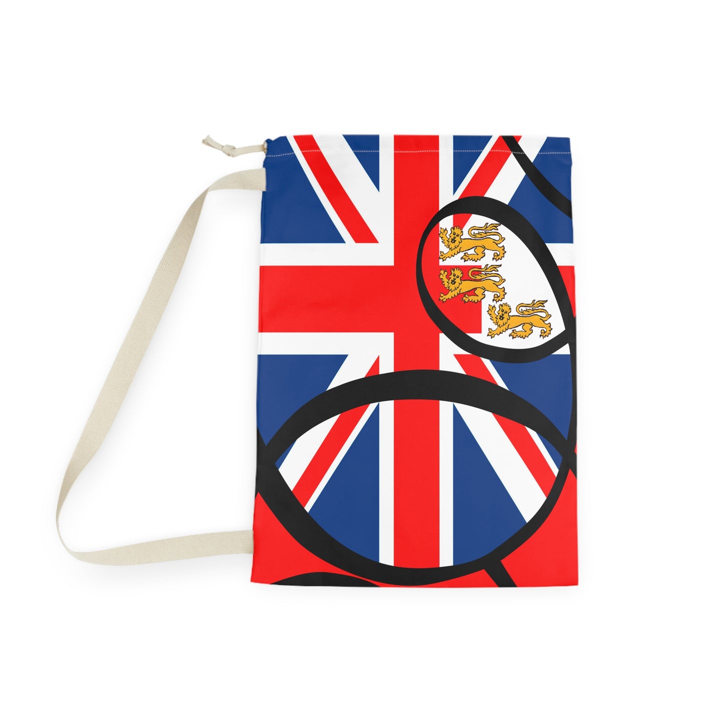 Union Jack Laundry Bag with 3 Lions - by artist Marie Frederique