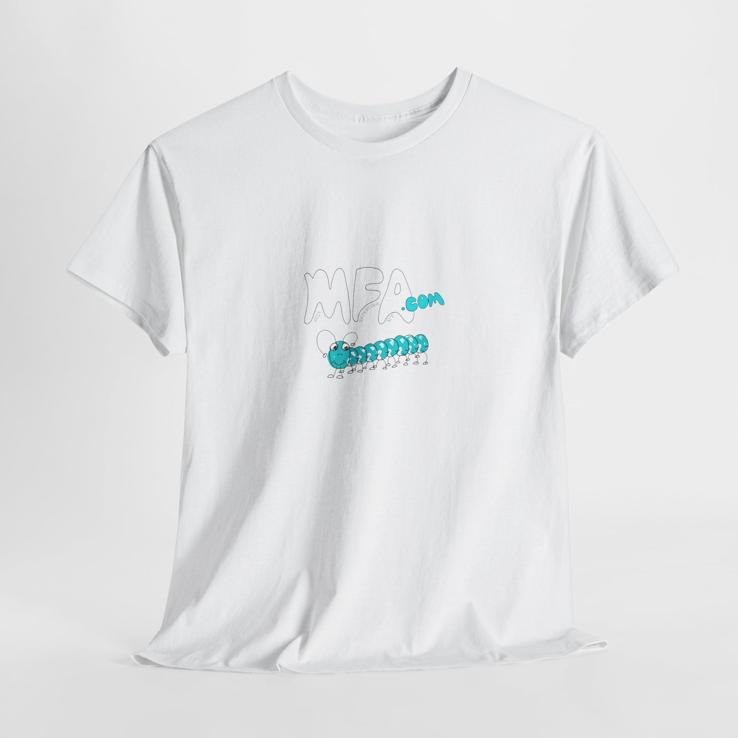 Caterpillar Cute Graphic Tee — 'MFA Squirm' Minimalist T-Shirt by artist Marie Frederique
