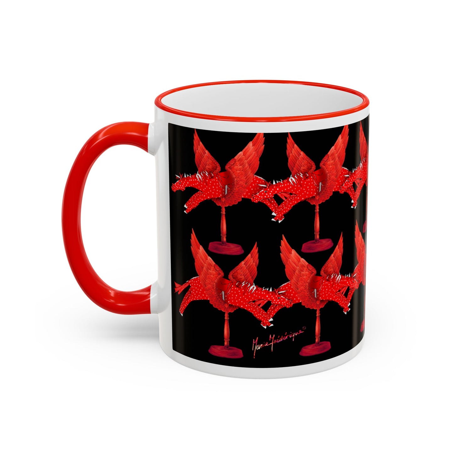 Chestnut mare Pattern Accent Rim Mug (11oz/15oz) by artist Marie Frederique