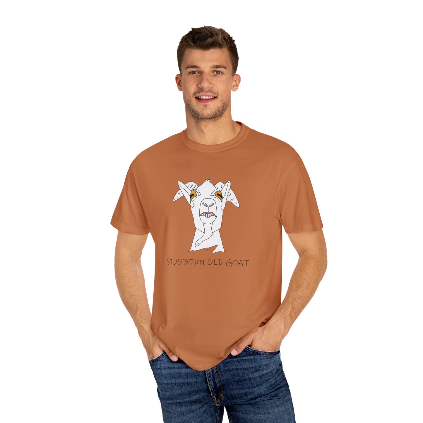 Stubborn Old Goat T-Shirt - Unisex Tee for Goat Lovers by artist Marie Frederique