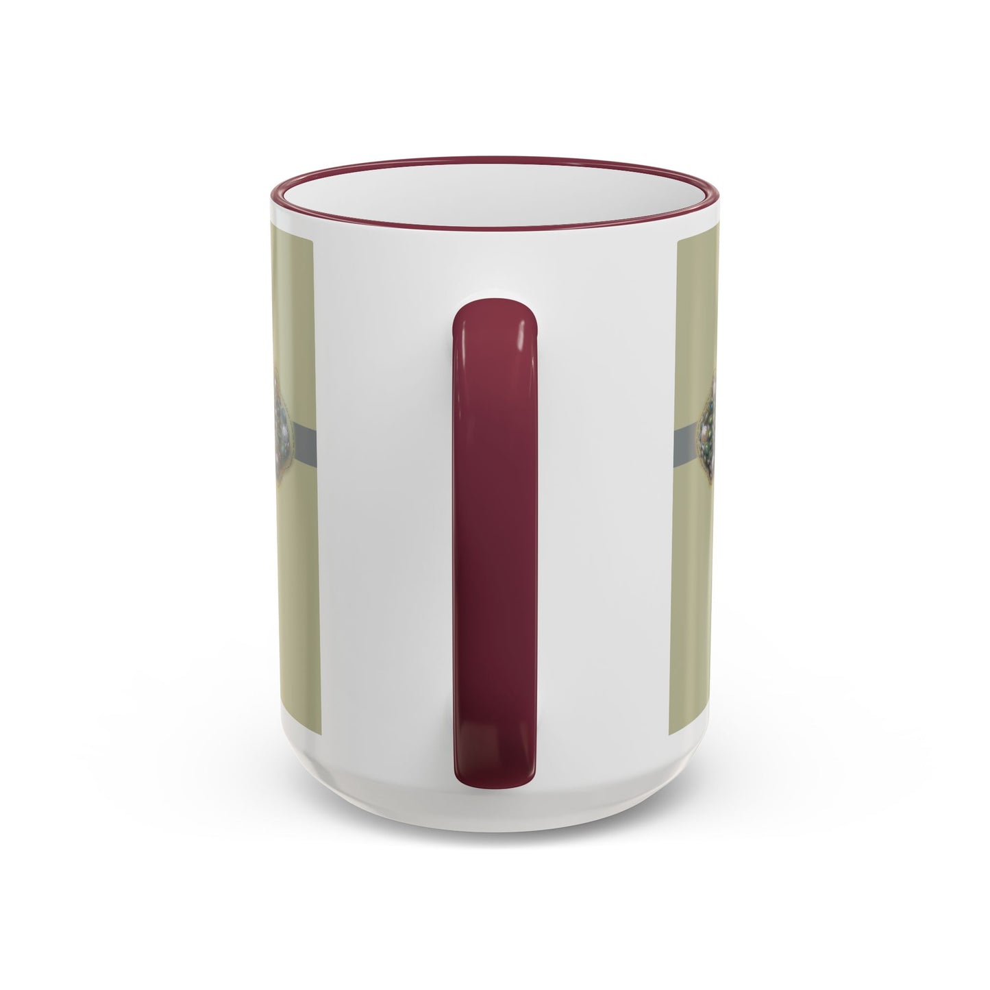 Embellished Inspirational Cross Accent Rim Mug — 'Keep the Faith' Coffee Cup (11oz, 15oz) by artist Marie Frederique