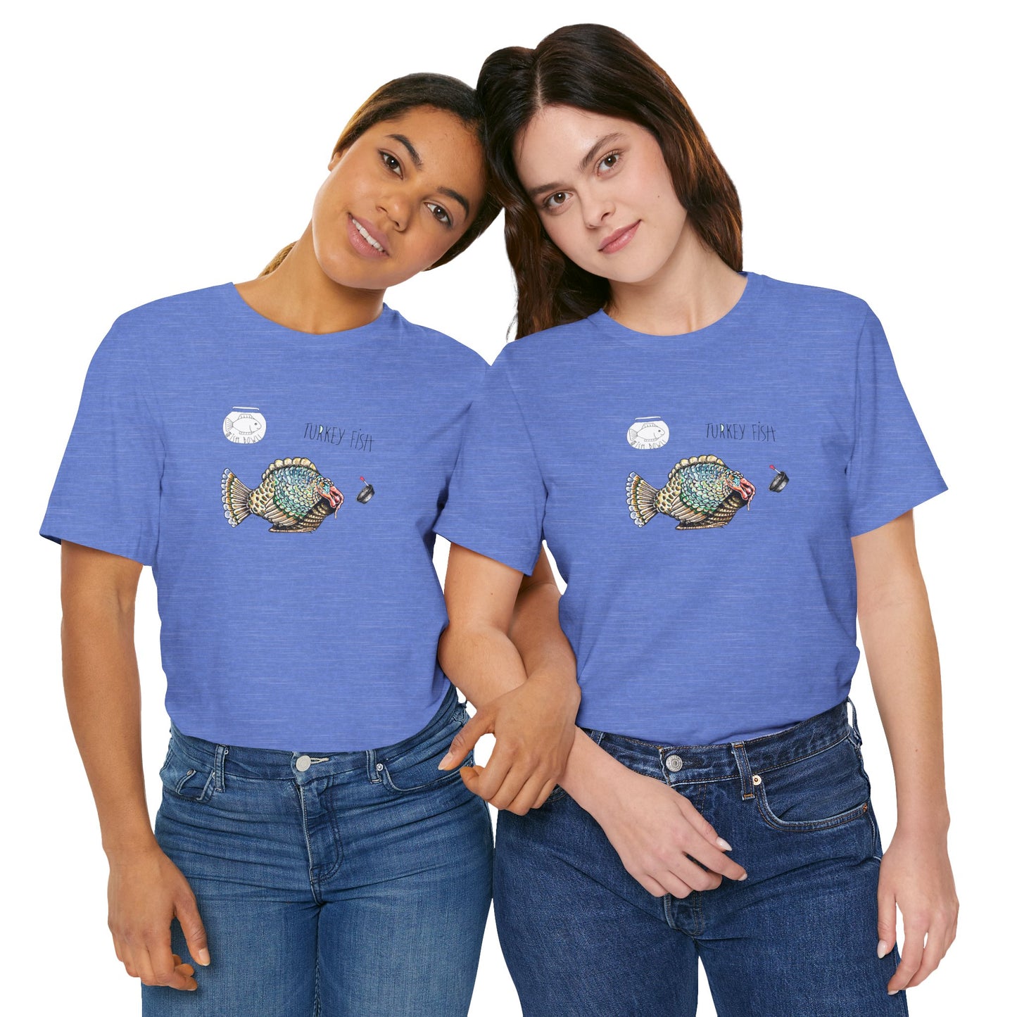 FISHBOWL, Turkey Fish - Unisex Jersey Short Sleeve Tee by artist Marie Frederique Express Delivery available