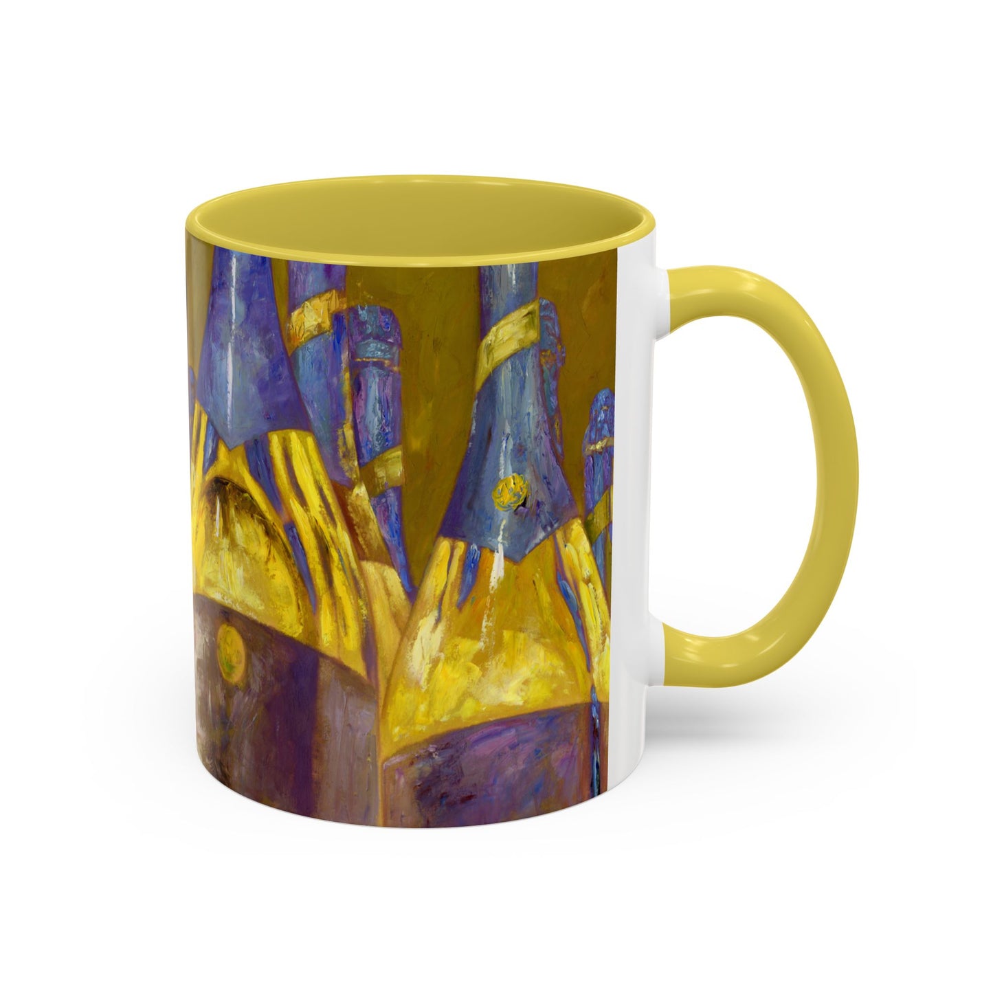 Celebration Pop my Cork! Colorful Mugs (11oz, 15oz) by artist Marie Frederique