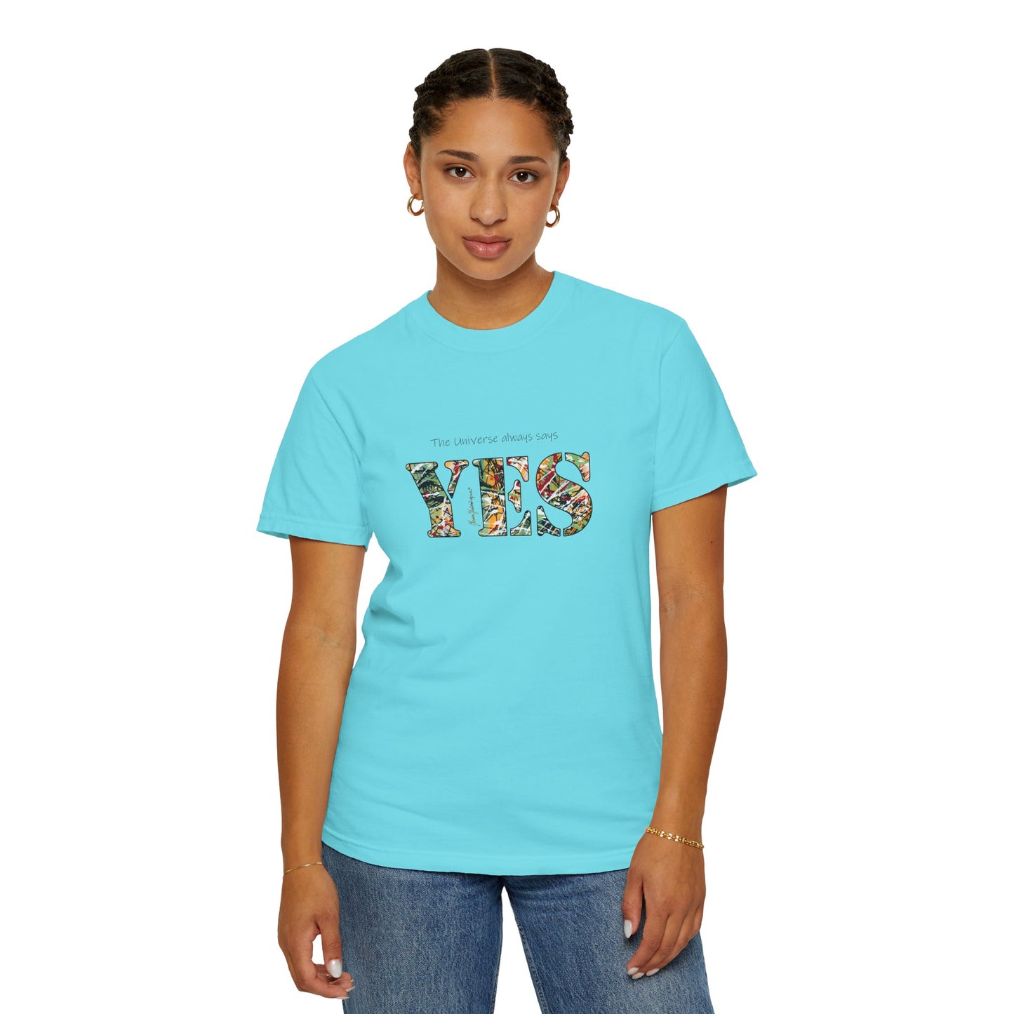 Abstract Expressionist YES Unisex T-shirt by artist Marie Frederique