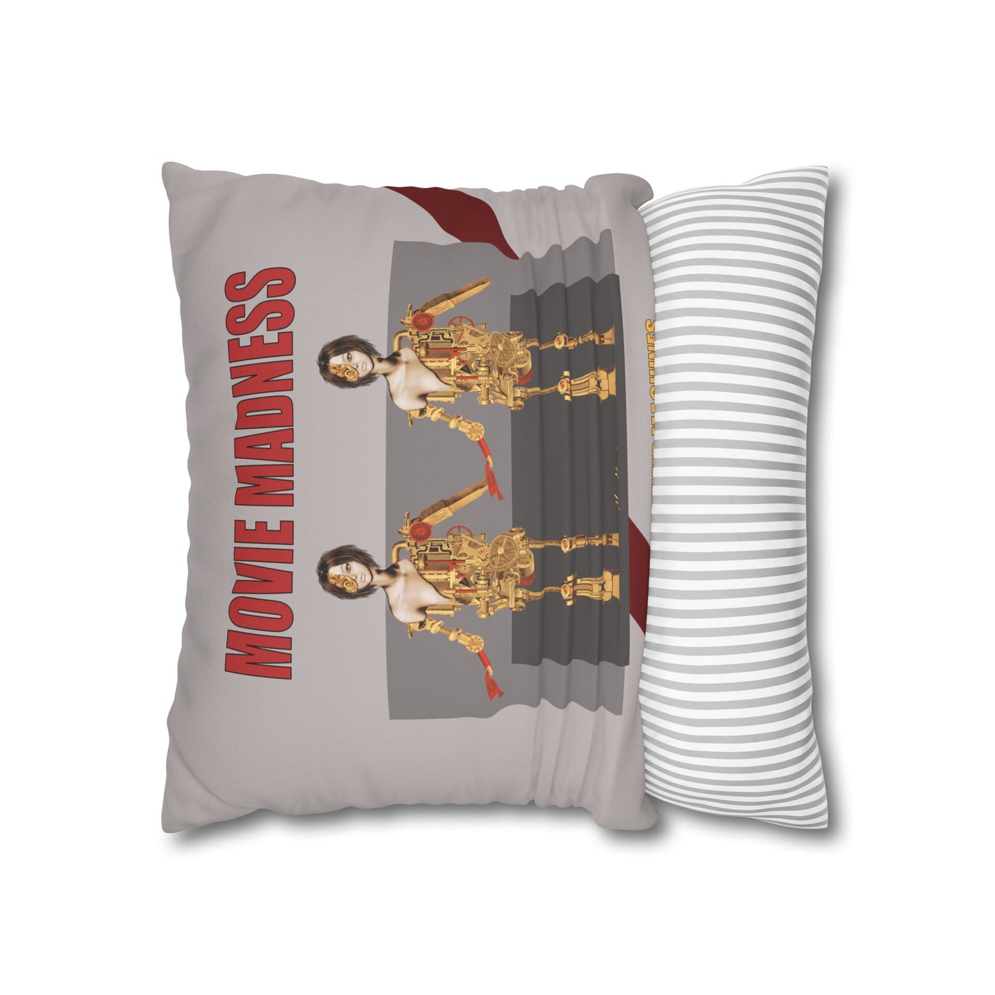 Movie Madness Faux Suede Square Pillowcase by artist Marie Frederique