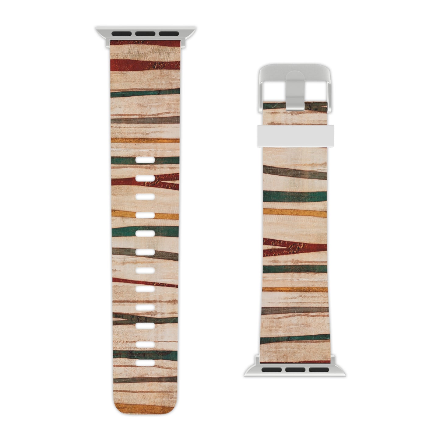 Apple, Safari stripes in muted colors - Watch Band for Apple Watch (Loop Band is white) by artist Marie Frederique