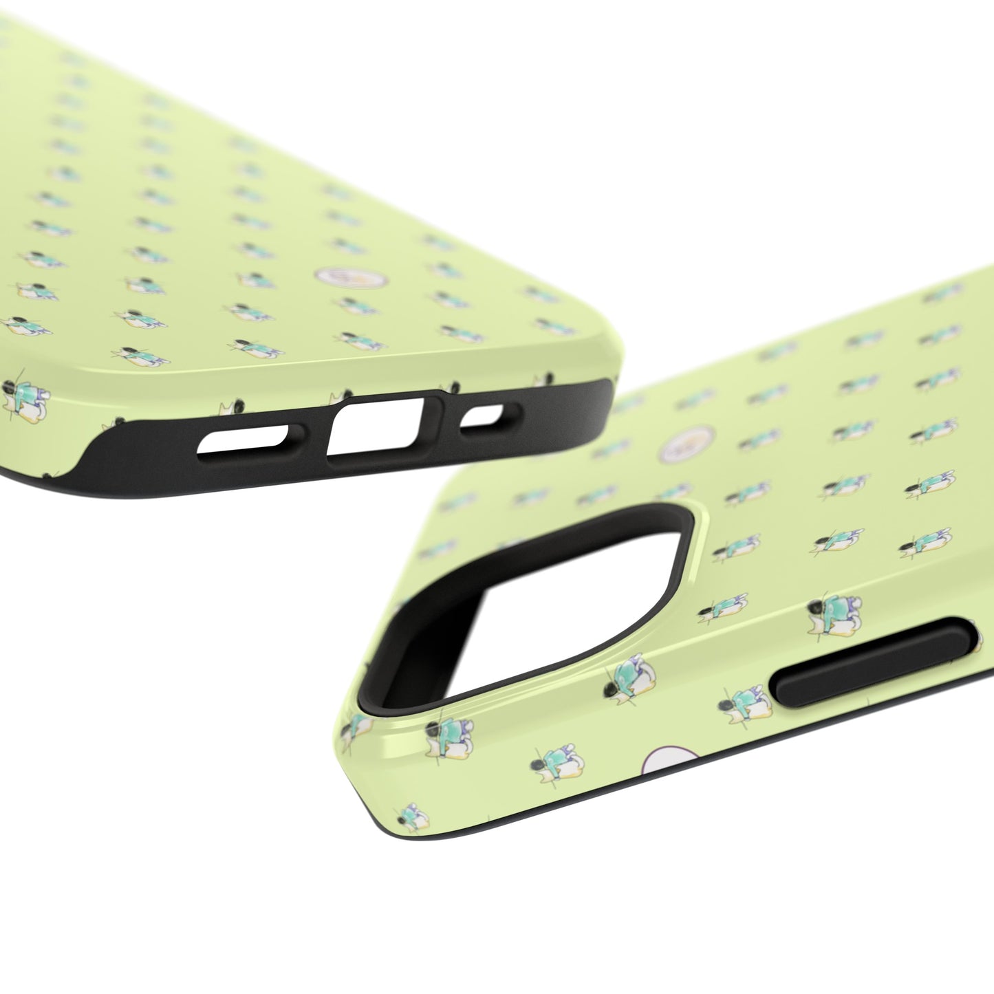 CTS Light Green - repeat pattern boy and dog, Impact-Resistant Phone Cases by artist Marie Frederique