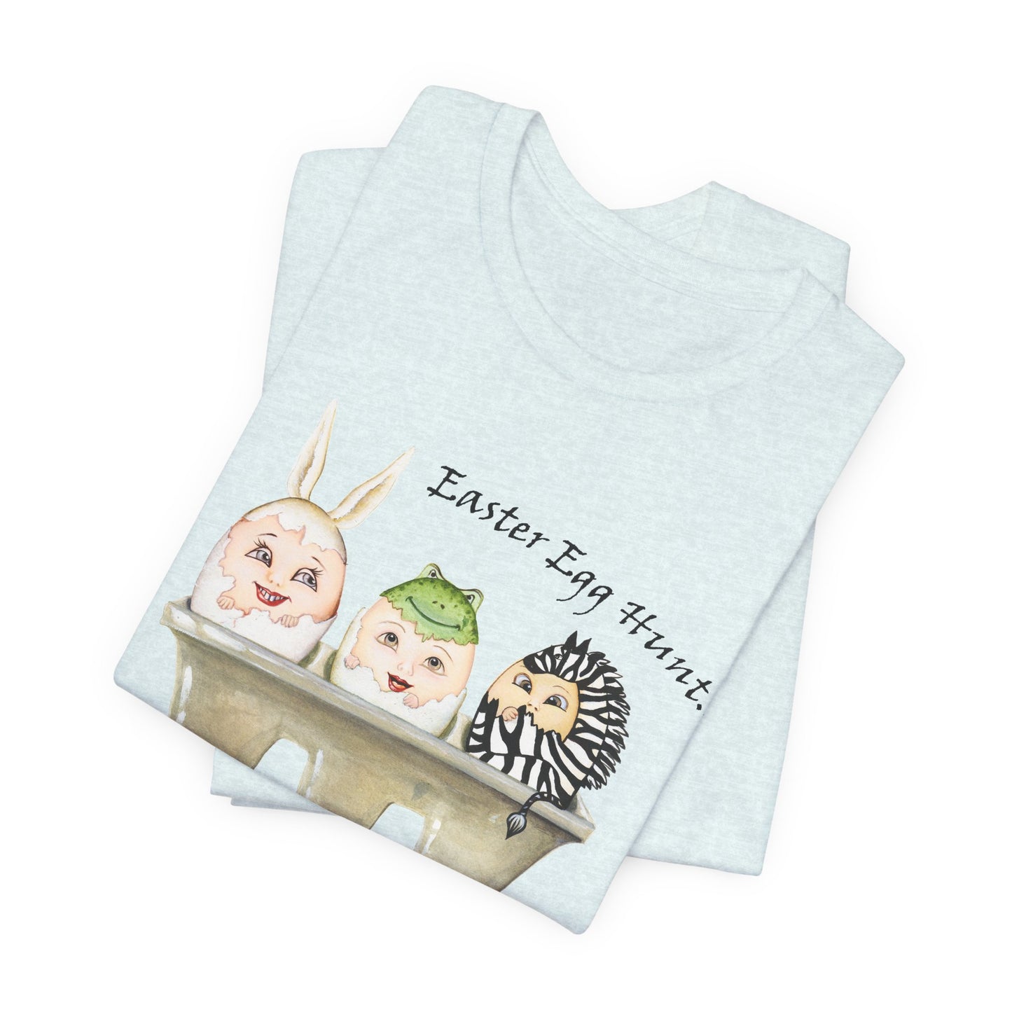 Easter Egg Hunt, Eggs in a crate - Unisex Heavy Cotton Tee by artist Marie Frederique