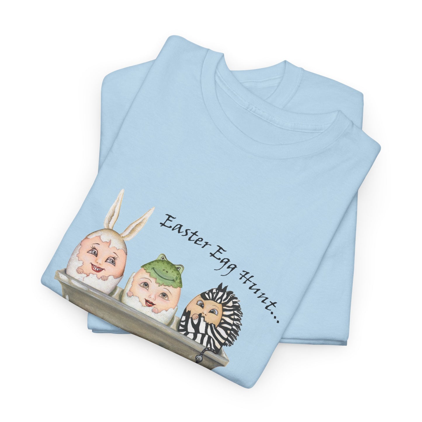 Easter Egg Hunt, Eggs in a crate - Unisex Heavy Cotton Tee by artist Marie Frederique