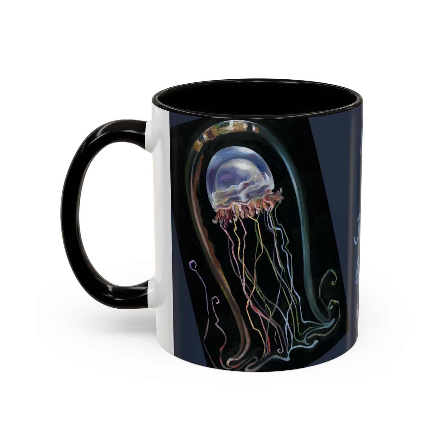 Jelly Fish - "Not a Jelly Bean" Colorful Mug by artist Marie Frederique
