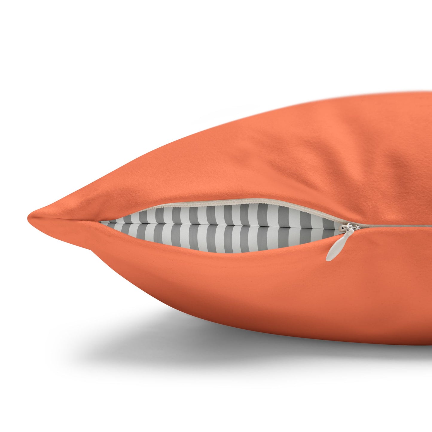 Crab Art Faux Suede Pillowcase — Orange Coastal Square Throw Pillow Cover by artist Marie Frederique
