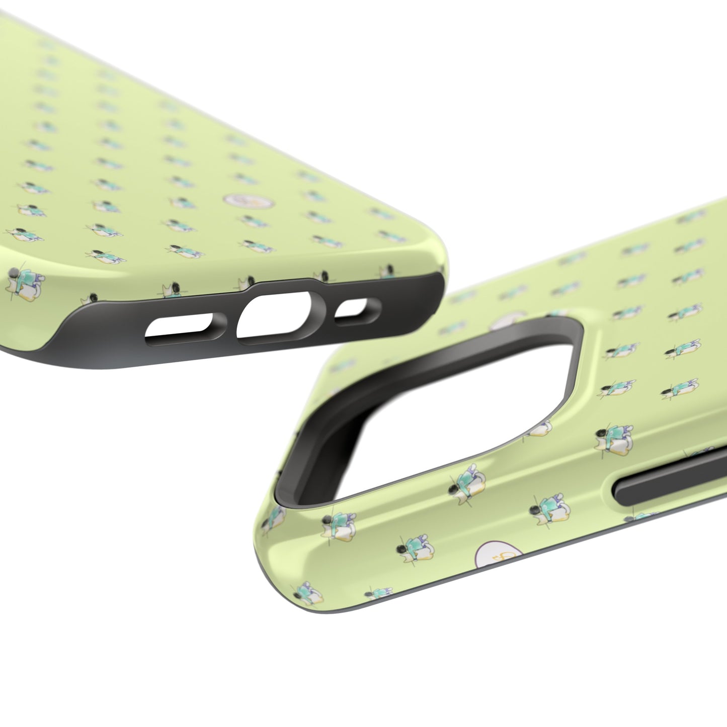 CTS Light Green - repeat pattern boy and dog, Impact-Resistant Phone Cases by artist Marie Frederique