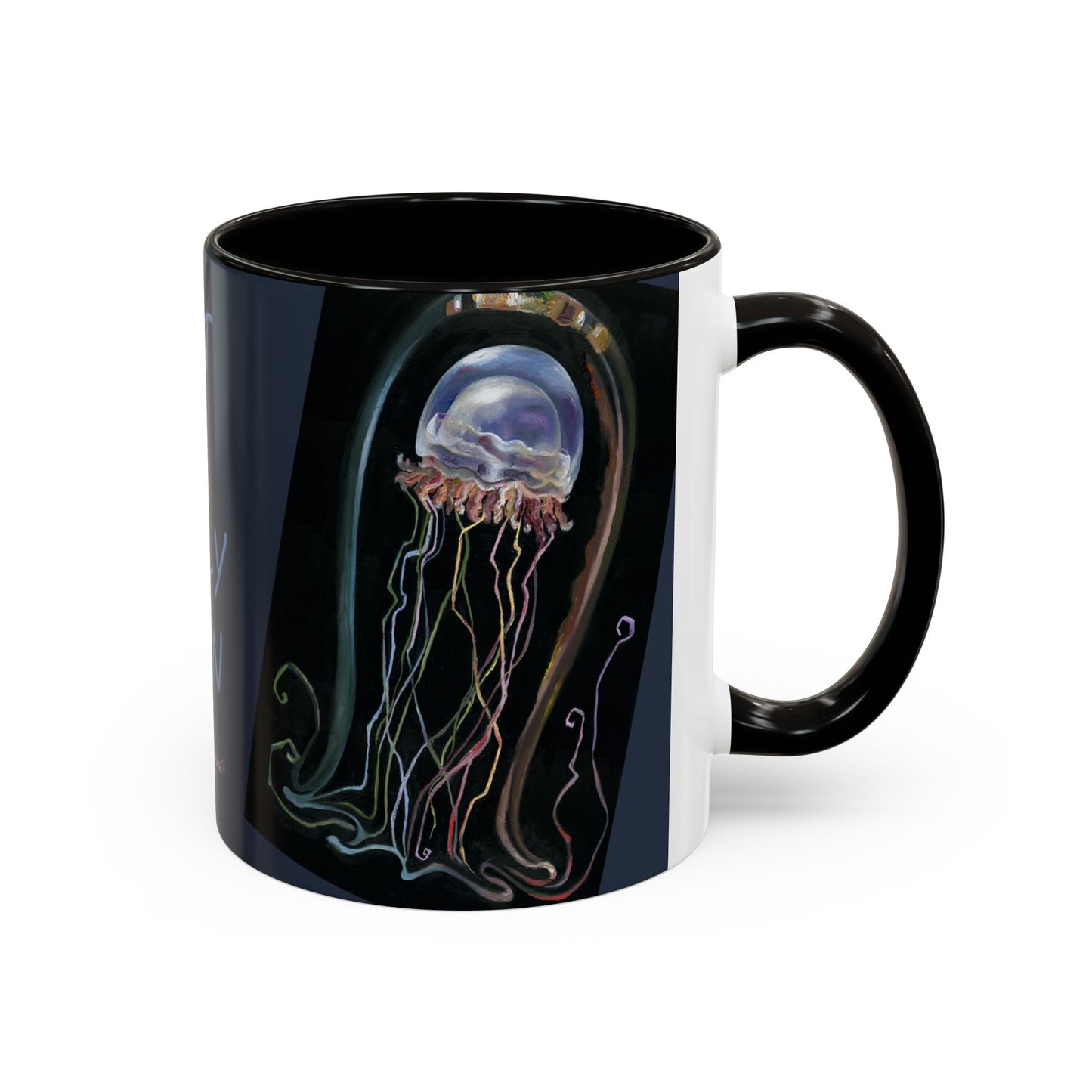 Jelly Fish - "Not a Jelly Bean" Colorful Mug by artist Marie Frederique