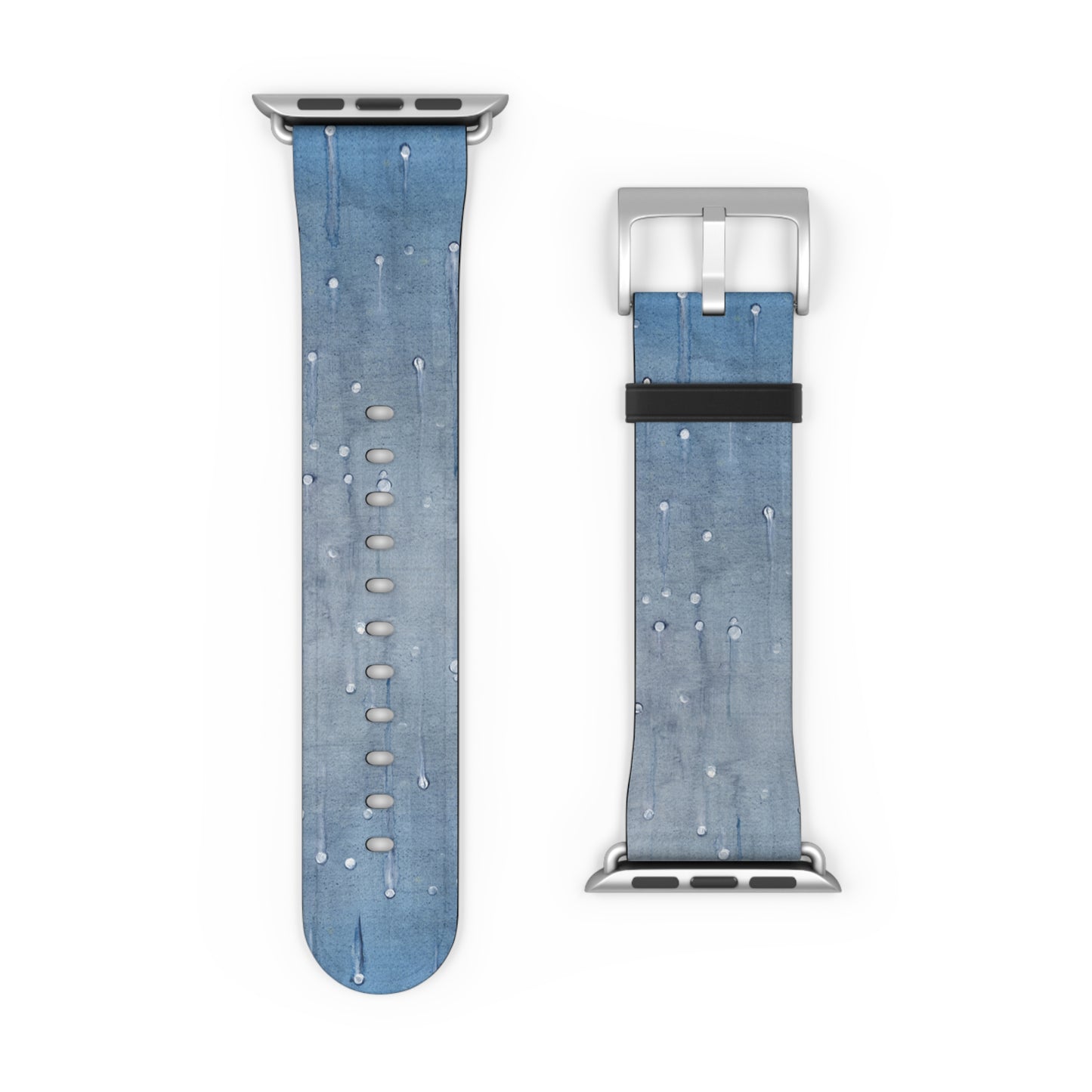 Blue Planet Series, Jean Wet look faux leather Watch Band by artist Marie Frederique