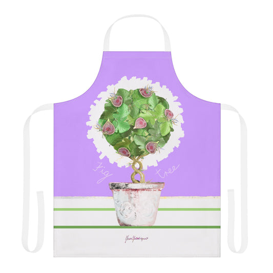 Fiig Topiary Apron — Lavender Kitchen Gardening Gift by artist Marie Frederique