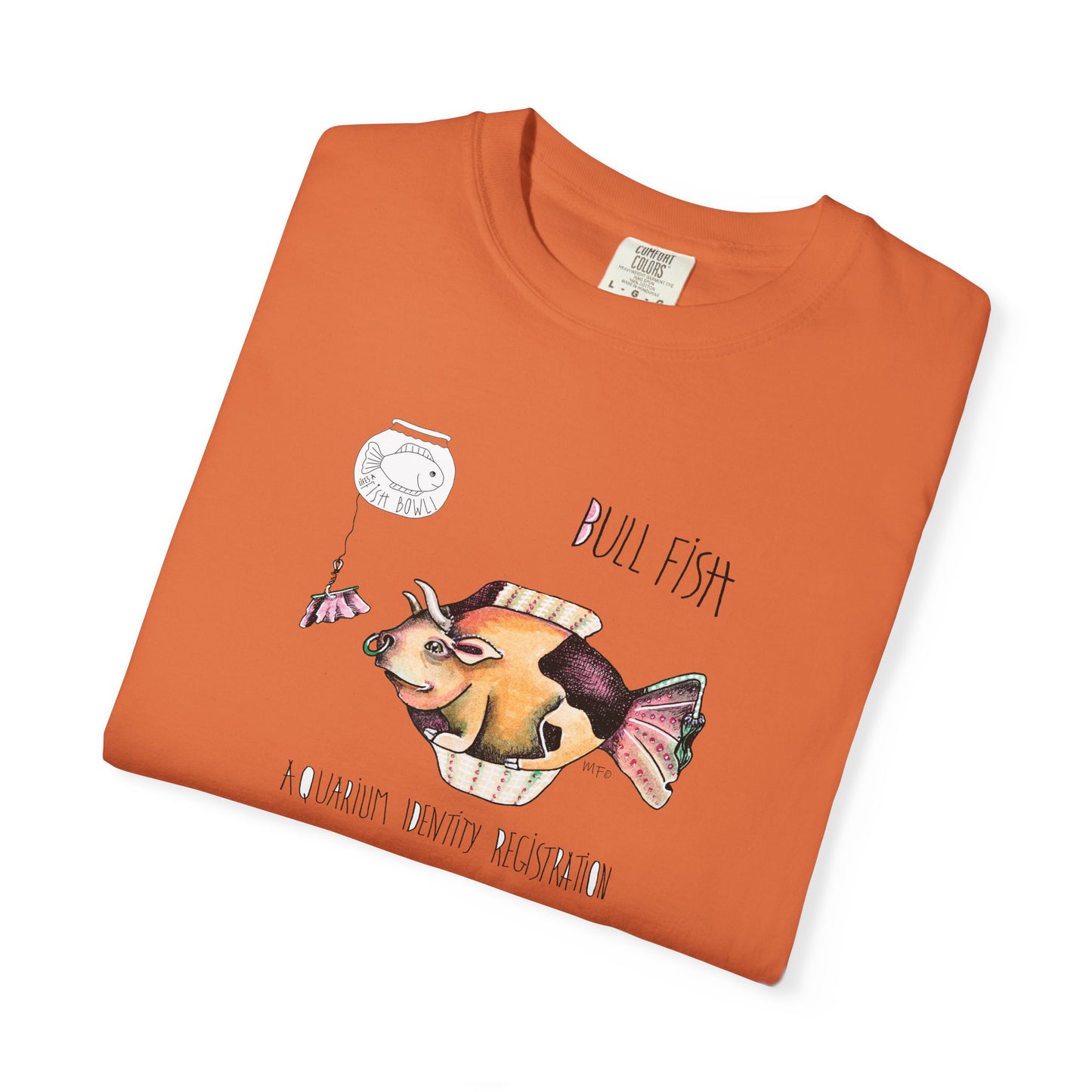 Bull Fish Unisex T-shirt - The Fishbowl Collection by artist Marie Frederique