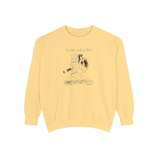 CTS Collection - A horse's point of view, Unisex Garment-Dyed Sweatshirt in white or Butter By Artist Marie Frederique