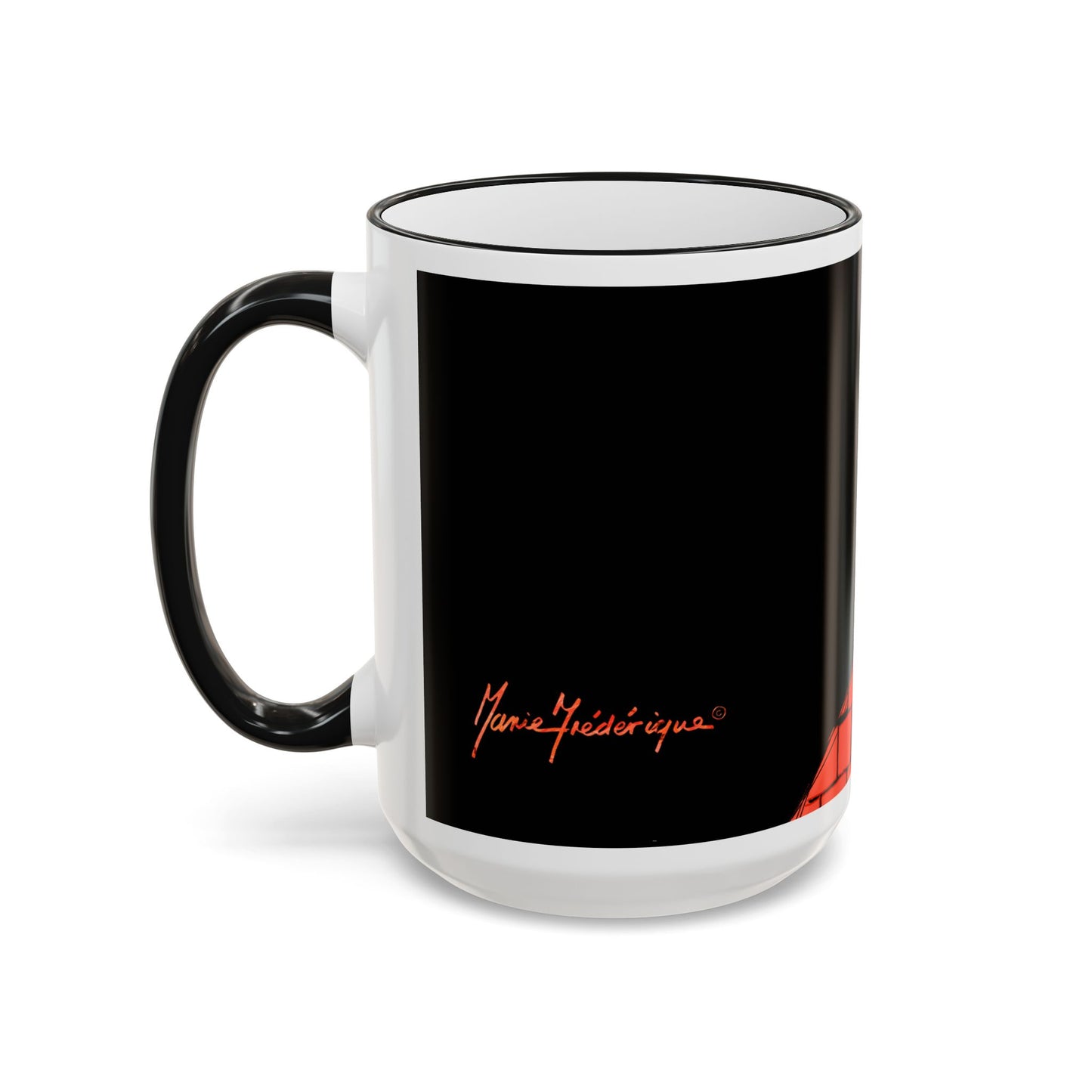 Humpty Jumpty Cartoon Accent Rim Mug — Satirical 'Wall' Design (11oz, 15oz) by artist Marie Frederique