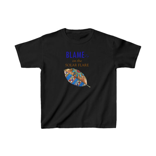 Painted Leaf "Blame it on the Solar Flare" - Kids Heavy Cotton™ Tee by artist Marie Frederique in 6 colors