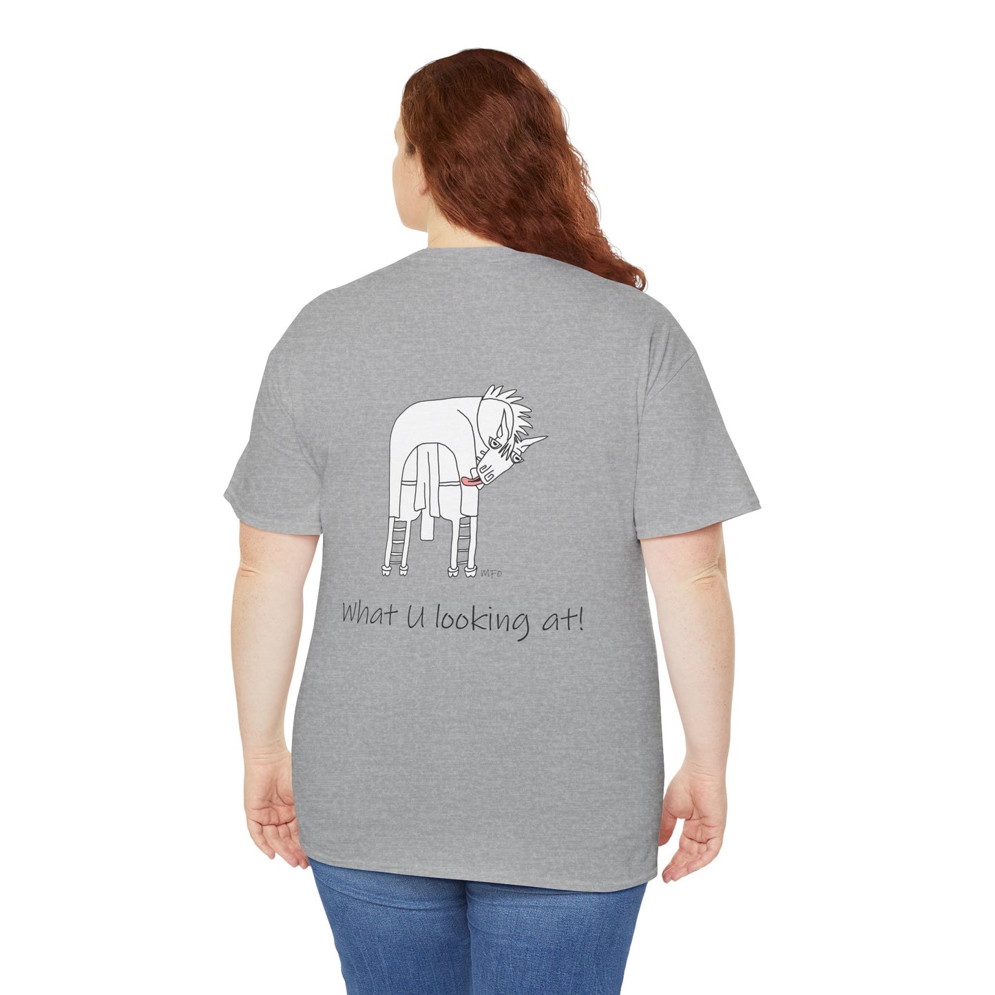 Funny Horse Butt (Back print only, front is blank) Unisex Tee by artist Marie Frederique