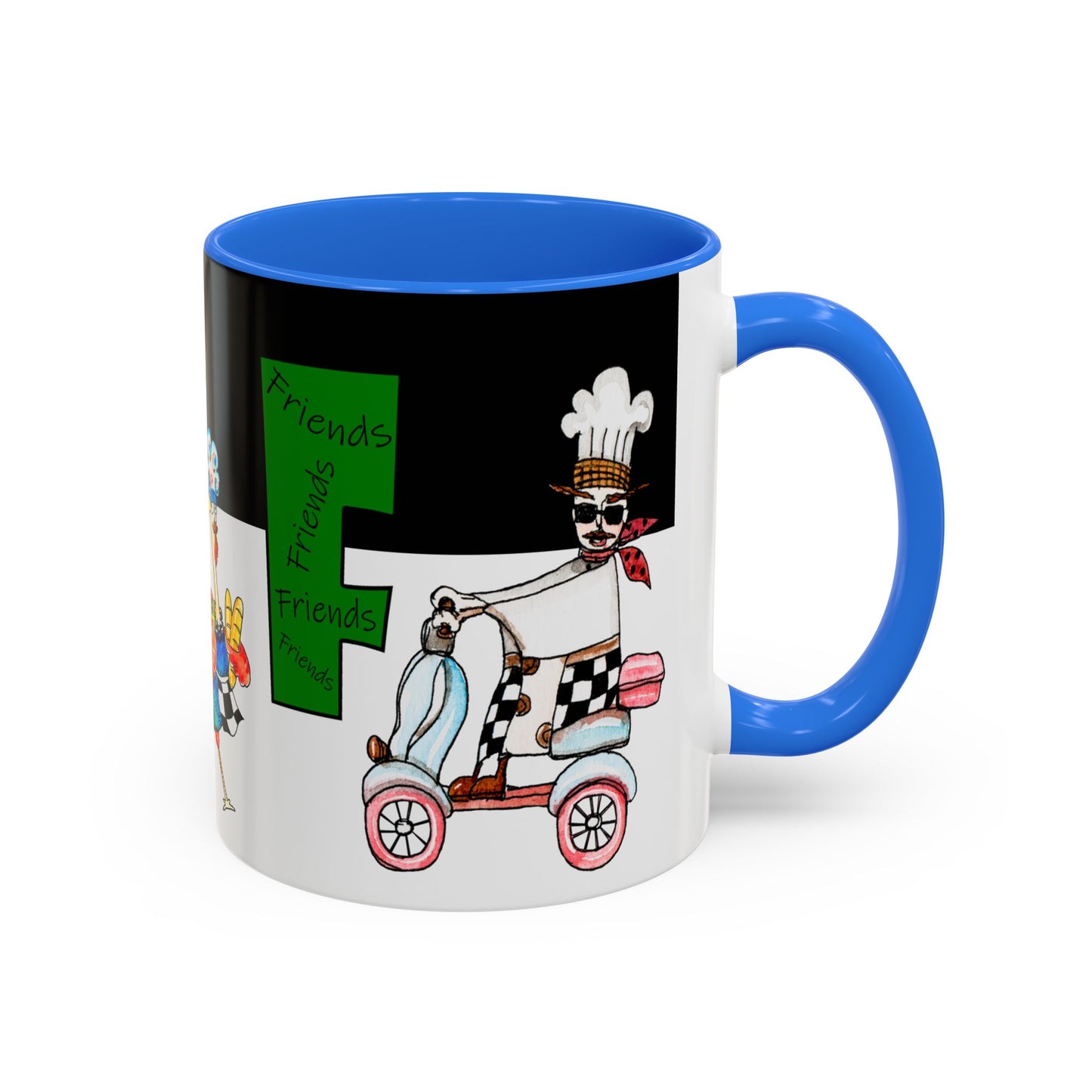 Colorful WTF Holiday Mugs by artist Marie Frederique