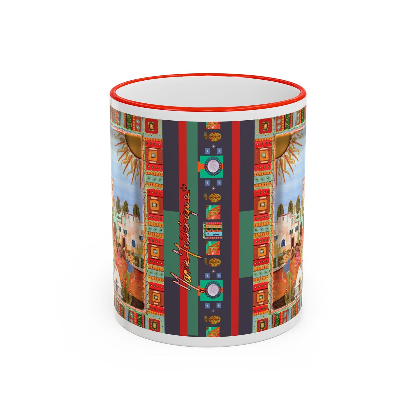 Colorful Pueblo Pattern Coffee Mug (11oz/15oz) by artist Marie Frederique
