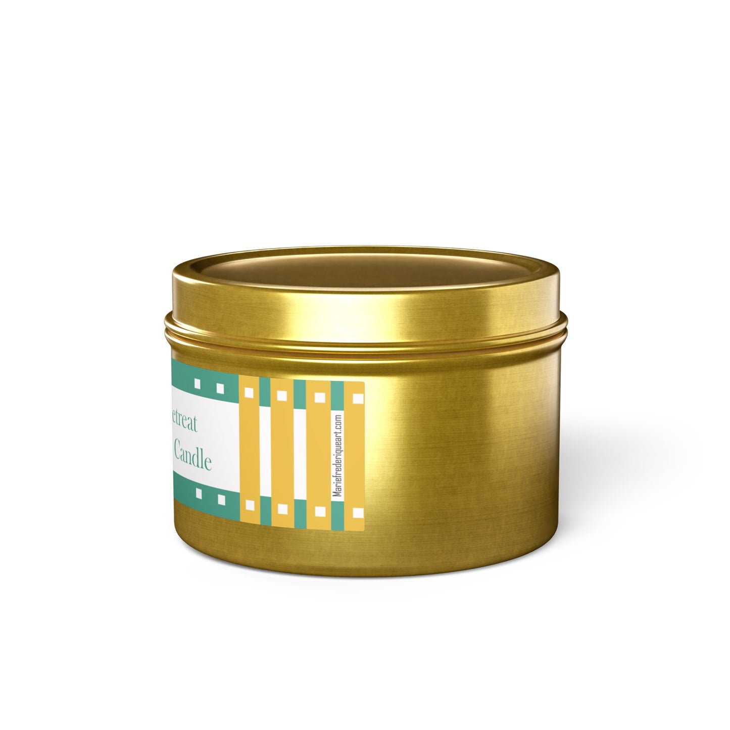 CTS #5 Candle Collection "Spa Retreat" Scented Coconut Soy Wax Candle in a metal tin. 4 oz or 8 oz, 3 tin colors silver, black or gold