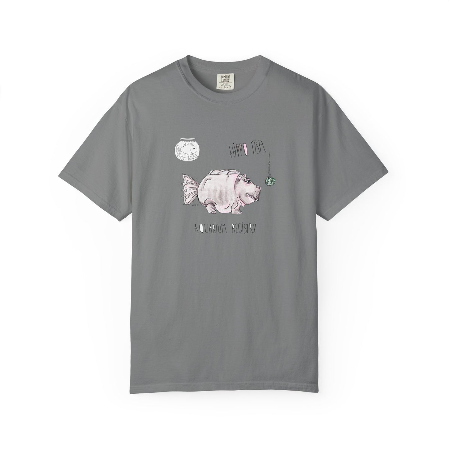Hippo Fish Unisex T-shirt - The Fishbowl Collection by artist Marie Frederique