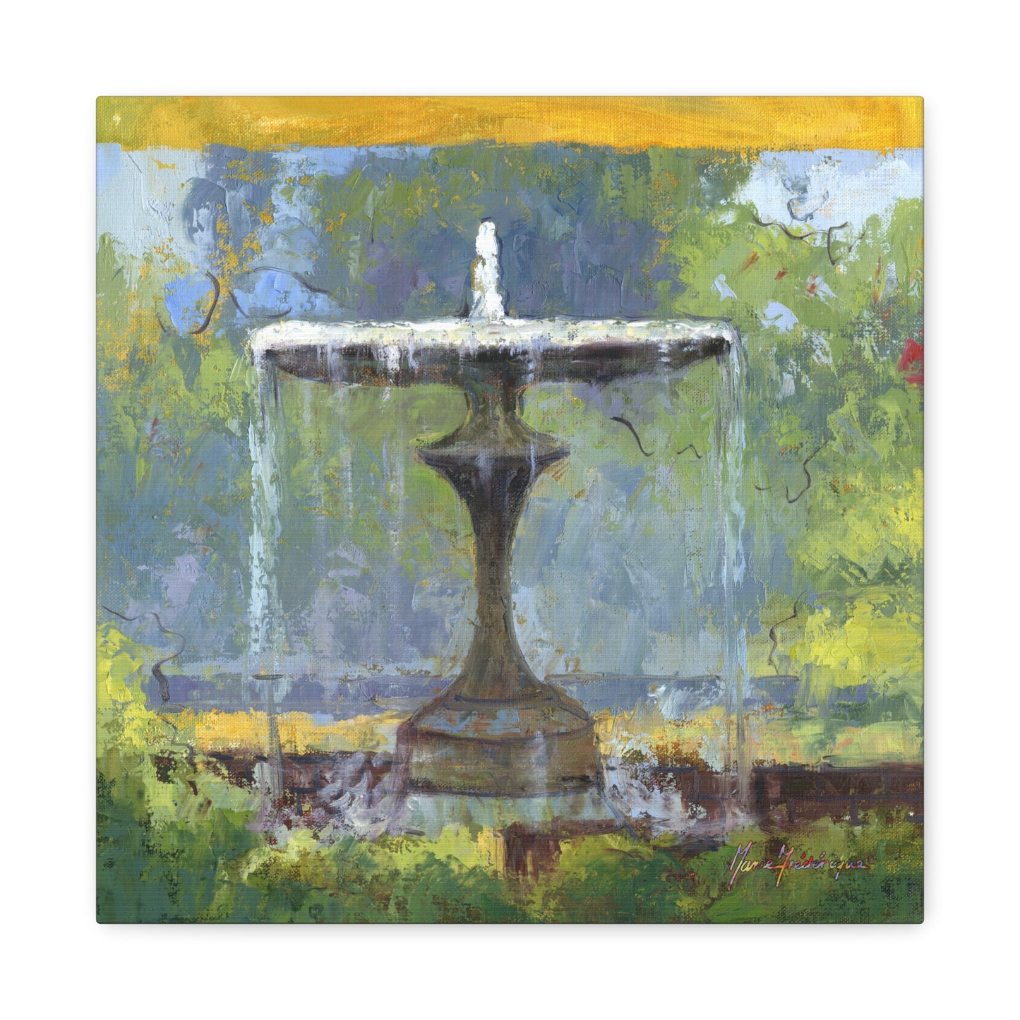 Fountain in the garden, Canvas art print by artist Marie Frederique
