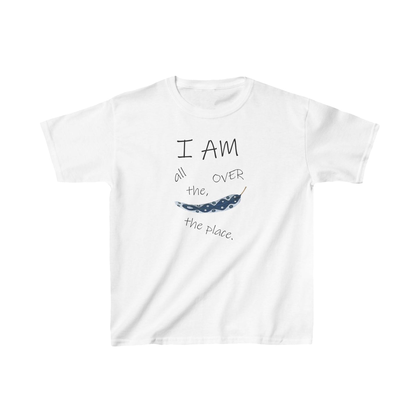 Painted Leaf "I AM all over the place" Kids Heavy Cotton™ Tee by artist Marie Frederique