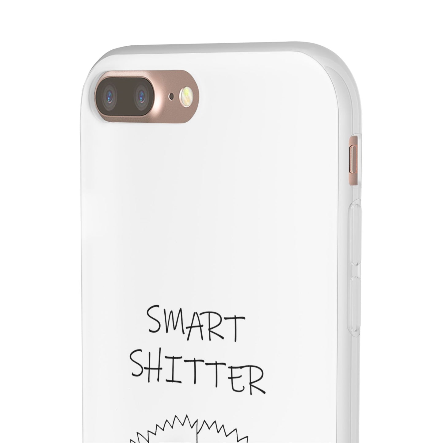 SMART SHITTER, with a Mandala Flower in black and white, Adult Humor phone case - Flexi Cases by artist Marie Frederique