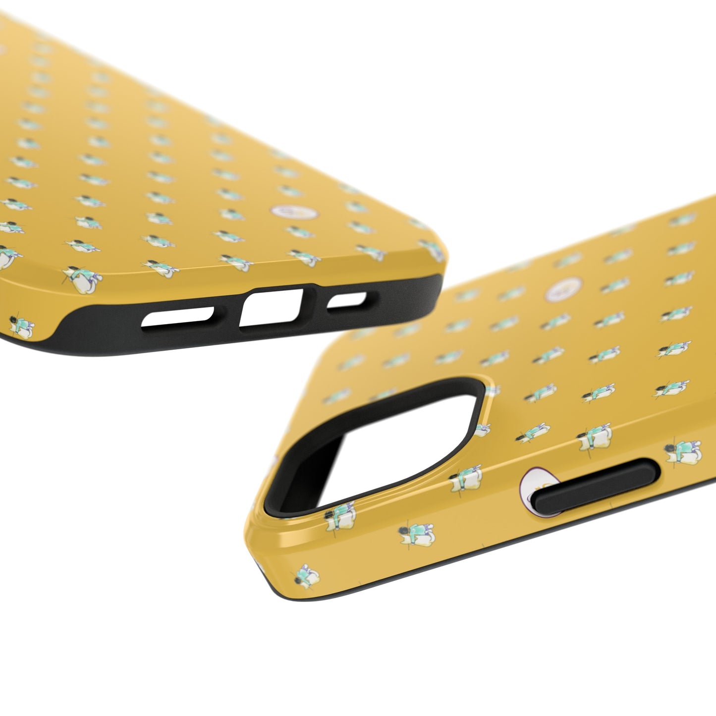 CTS Gold - repeat pattern boy and dog, Impact-Resistant Phone Cases by artist Marie Frederique