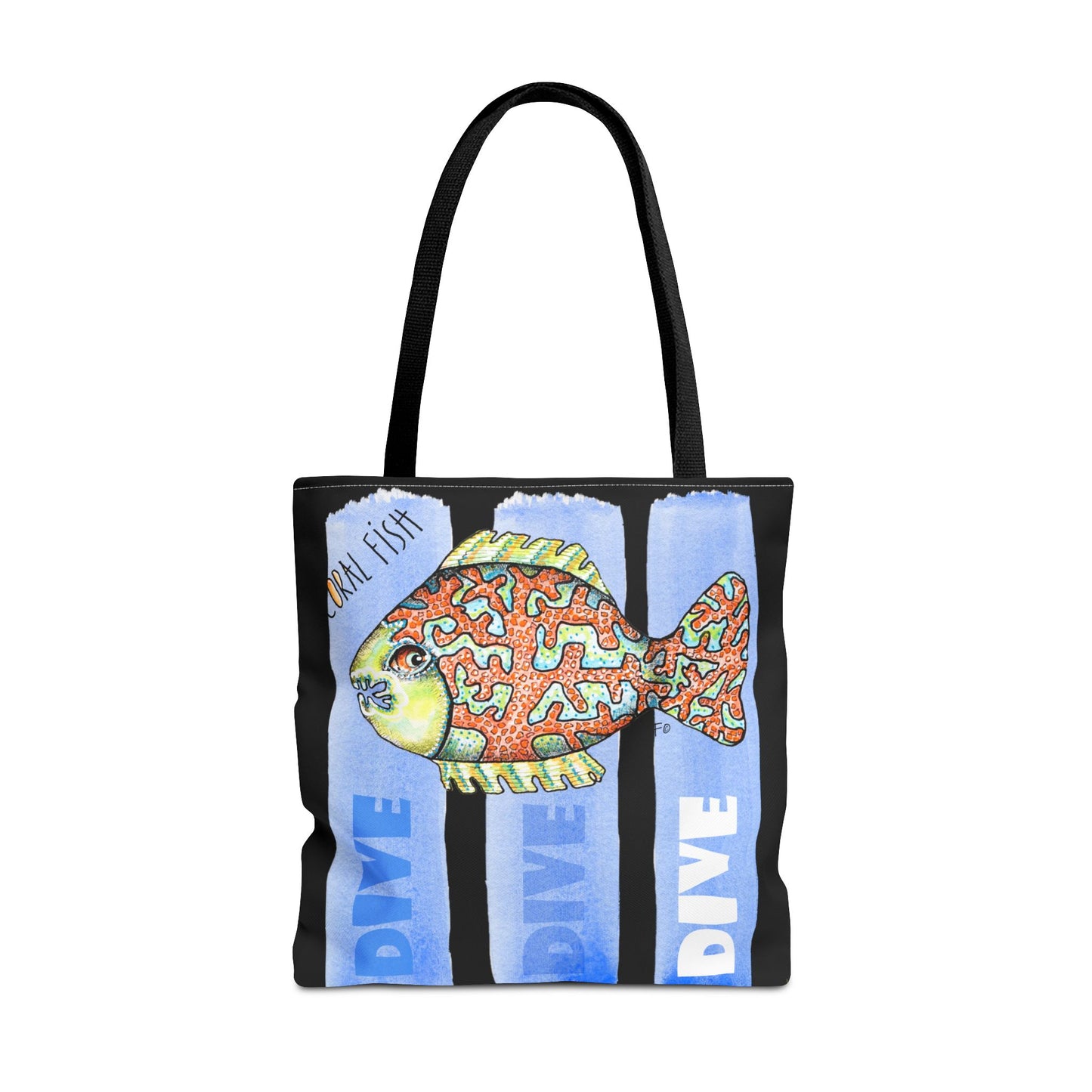 Scuba Dive Fish Tote Bag by artist Marie Frederique