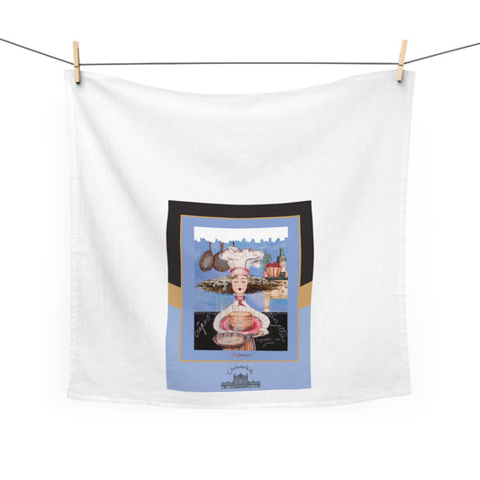 Suzette, Pastry Chef Tea Towel — Whimsical Kitchen Decor by artist Marie Frederique