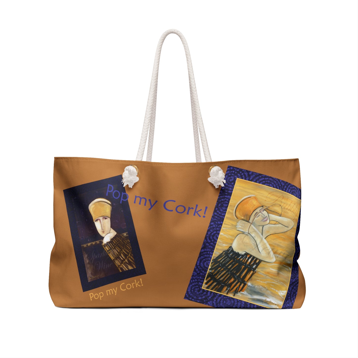 New Year/Celebration, Pop my Cork! Weekender Bag by artist Marie Frederique
