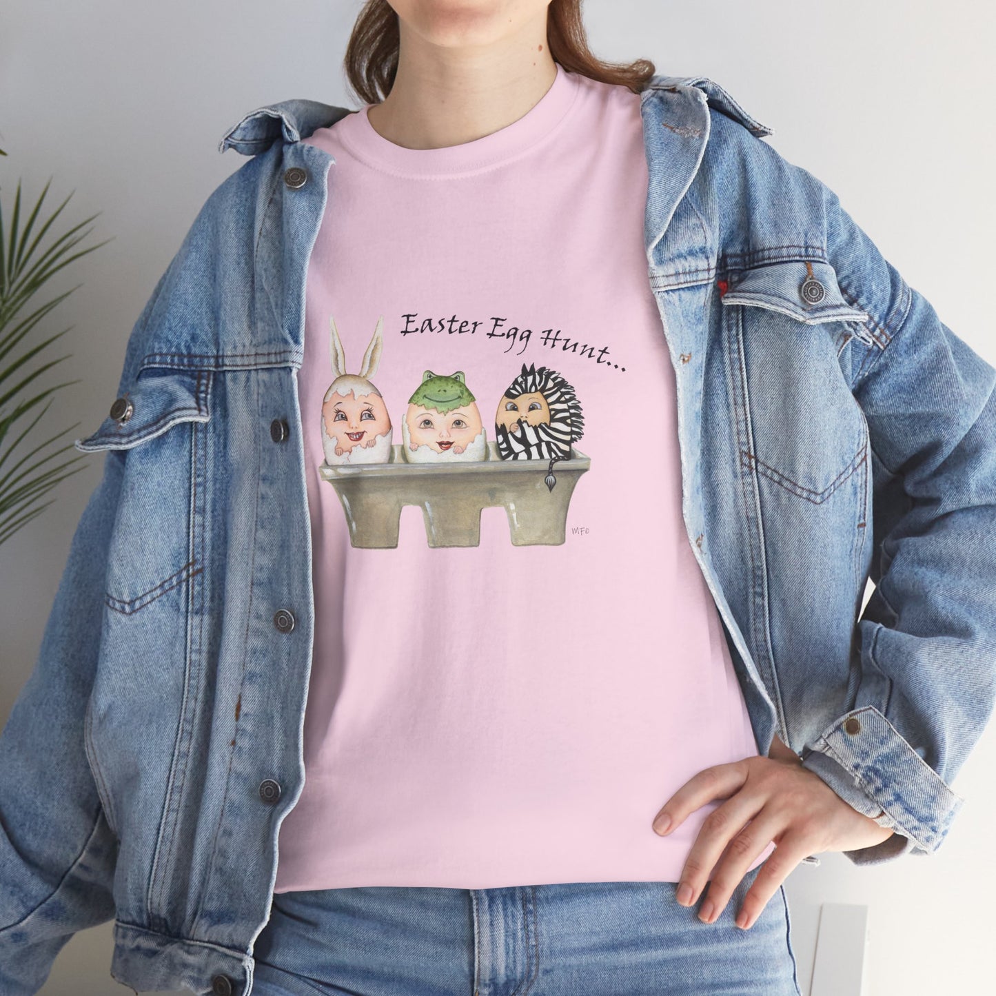 Easter Egg Hunt, Eggs in a crate - Unisex Heavy Cotton Tee by artist Marie Frederique