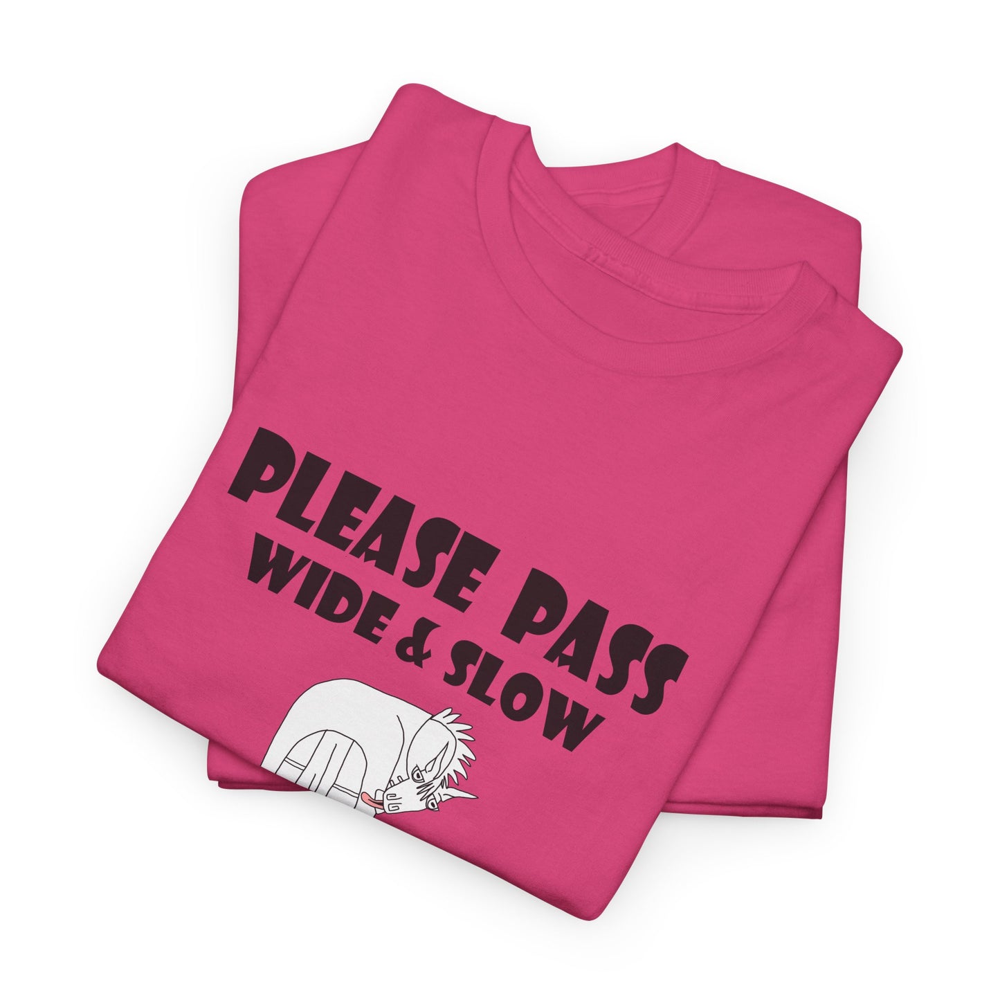 Equestrian safety awareness top - Please Pass Wide & Slow, I ❤️ My Hooman by artist Marie Frederique