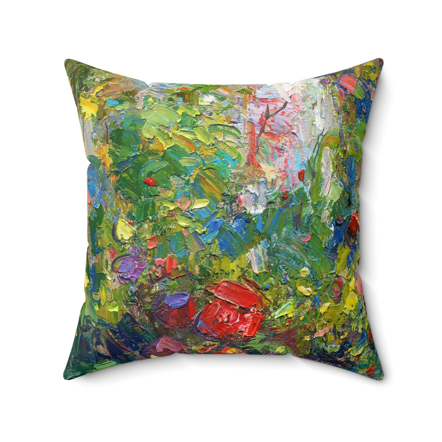 Let's get messy, Vibrant Pillow by artist Marie Frederique