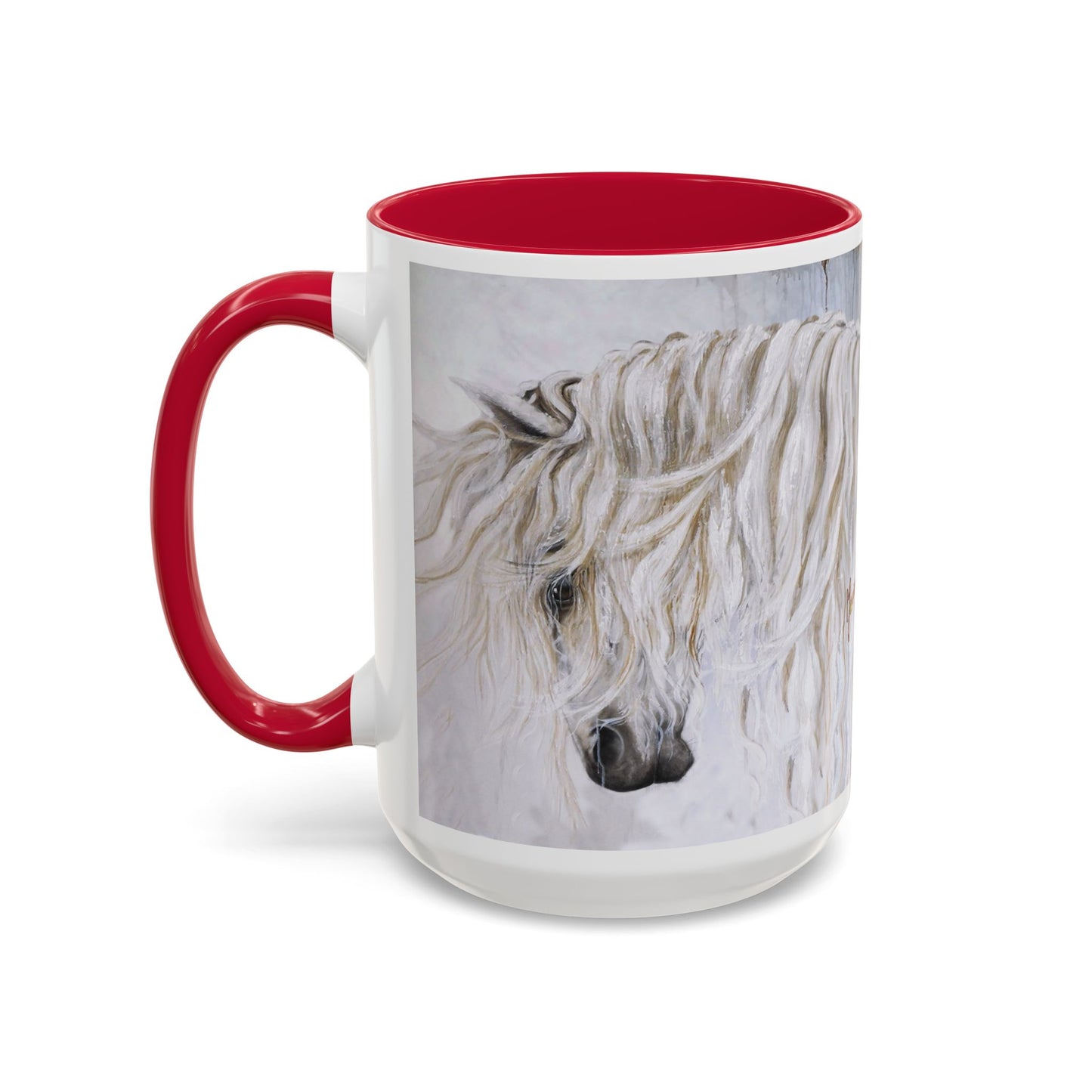 CTS - White horse with mane by Artist Marie Frederique