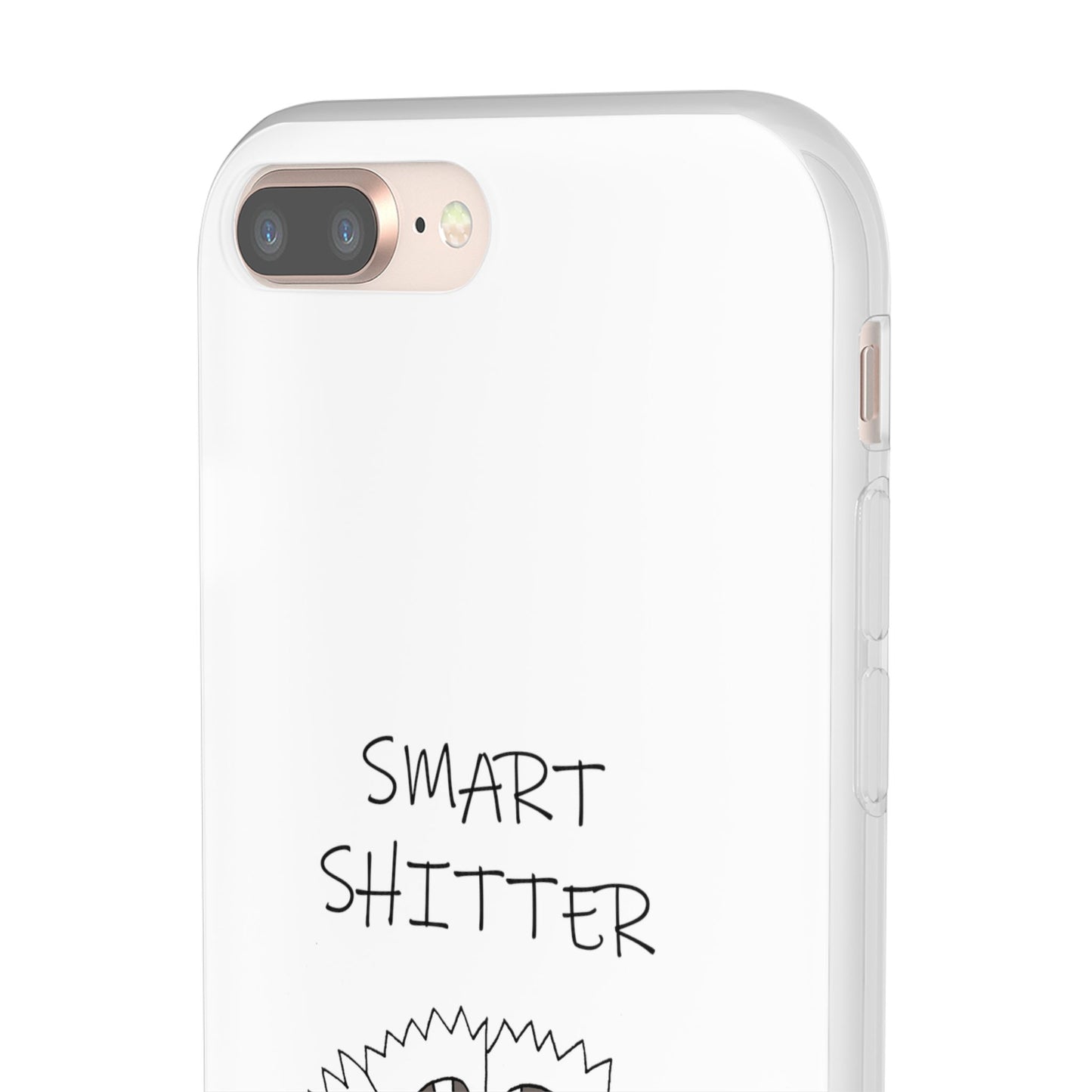 SMART SHITTER, with a Mandala Flower in black and white, Adult Humor phone case - Flexi Cases by artist Marie Frederique