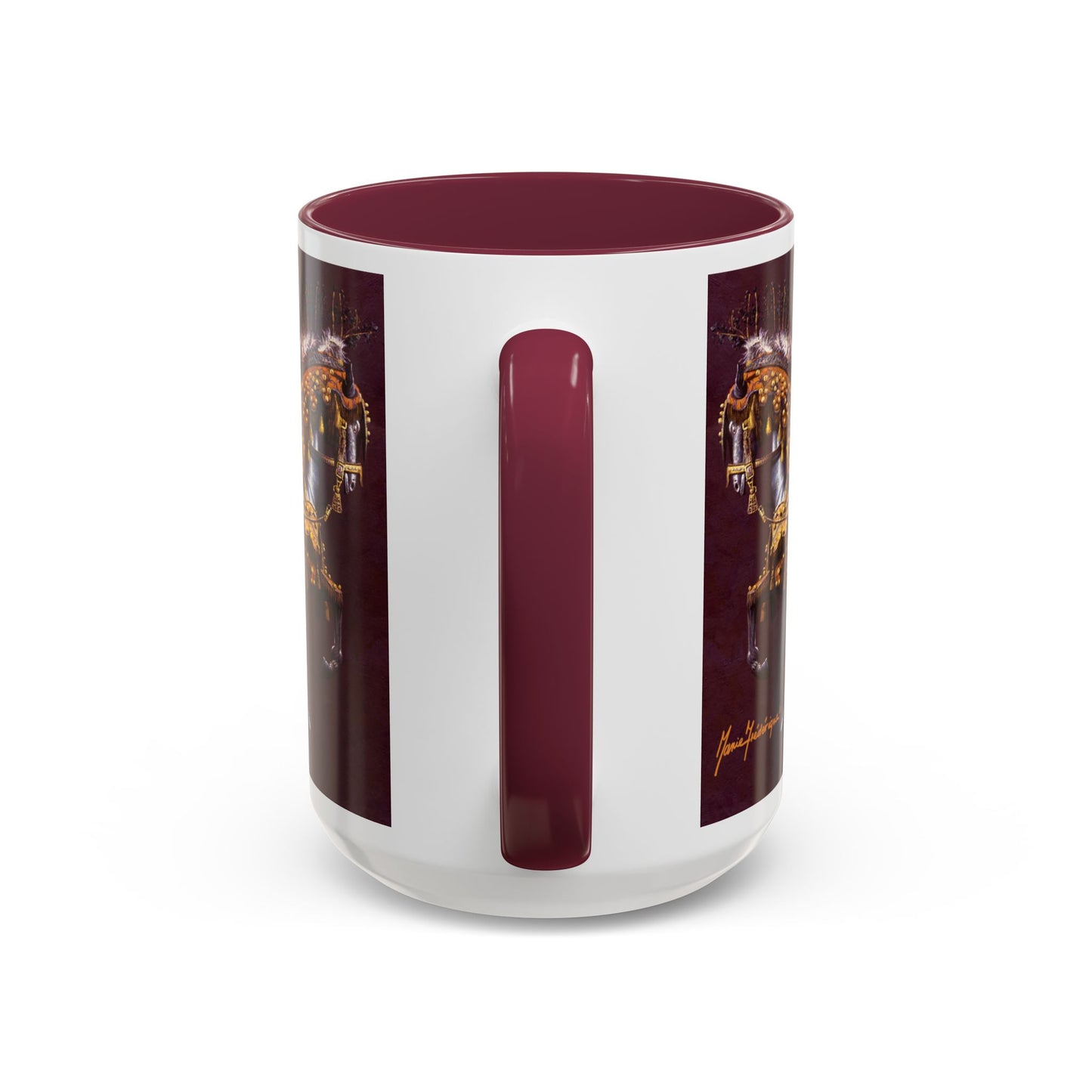 Horse in Antique Ceremonial Gold - Colorful Mug by Artist Marie Frederique