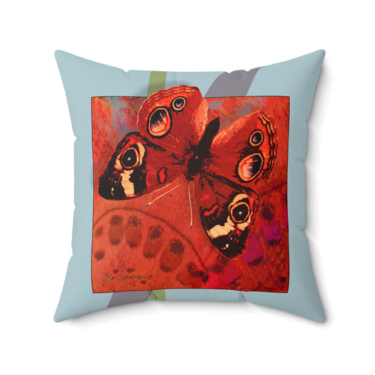 Vibrant Butterfly Faux Suede Pillow | Decorative Cushion for Home Decor, Butterfly Art Pillow, Gift for Nature Lovers, Cozy Accent Pillow