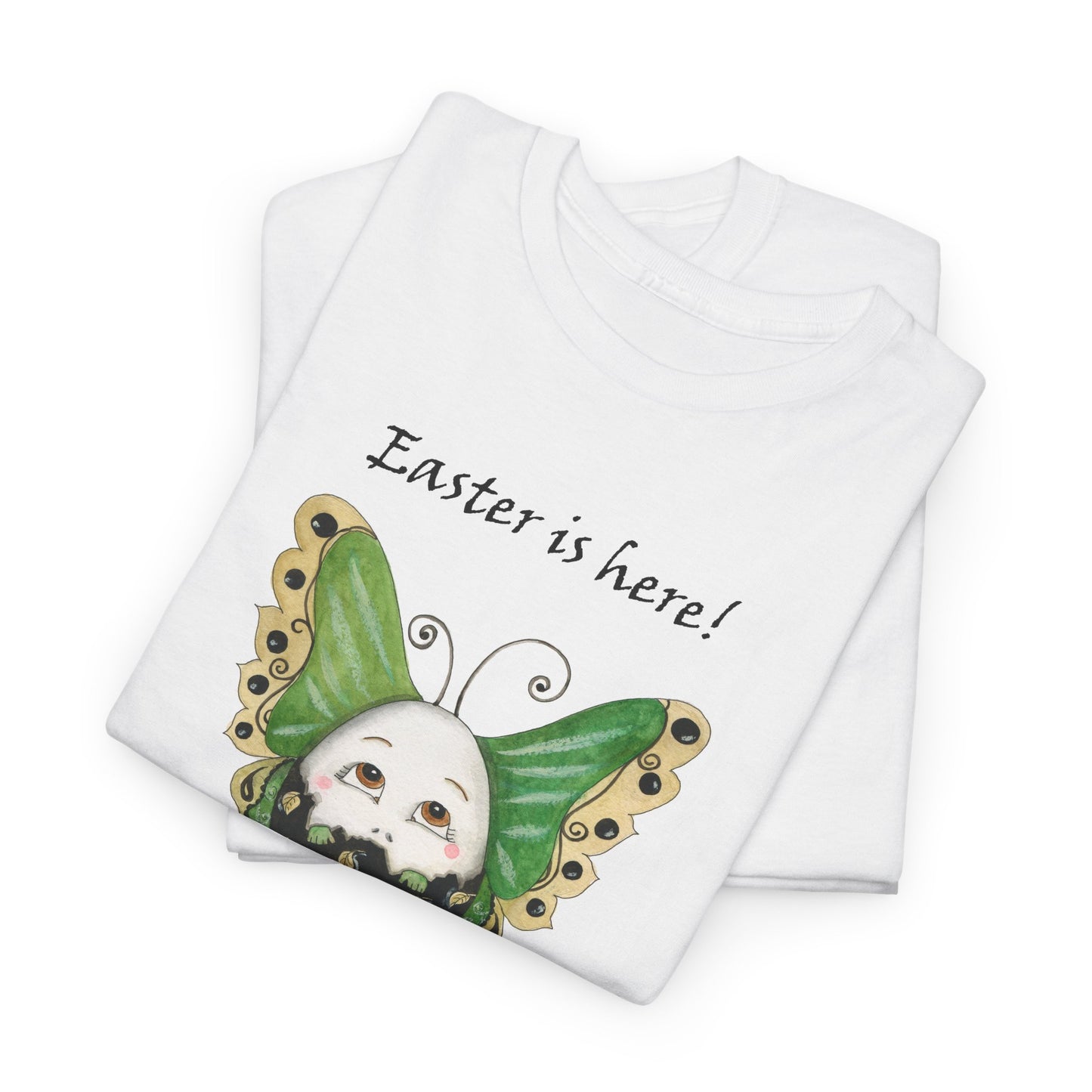 Easter Whimsical Celebration - Unisex Heavy Cotton Tee by artist Marie Frederique